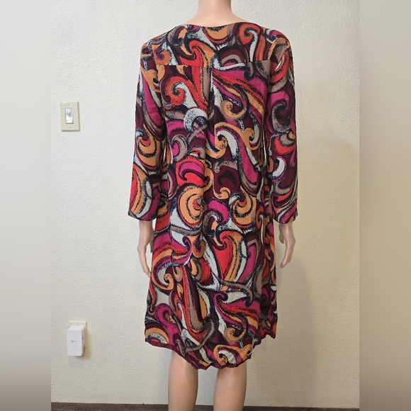 Maeve Anthropologie Flavia Swirl Print Shift Dress Size SmallAbstract Re… - Picture 7 of 10
